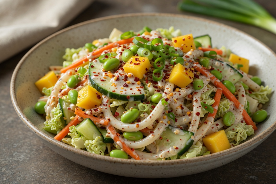 Udon-Salat mit Joghurt-Chili-Dressing