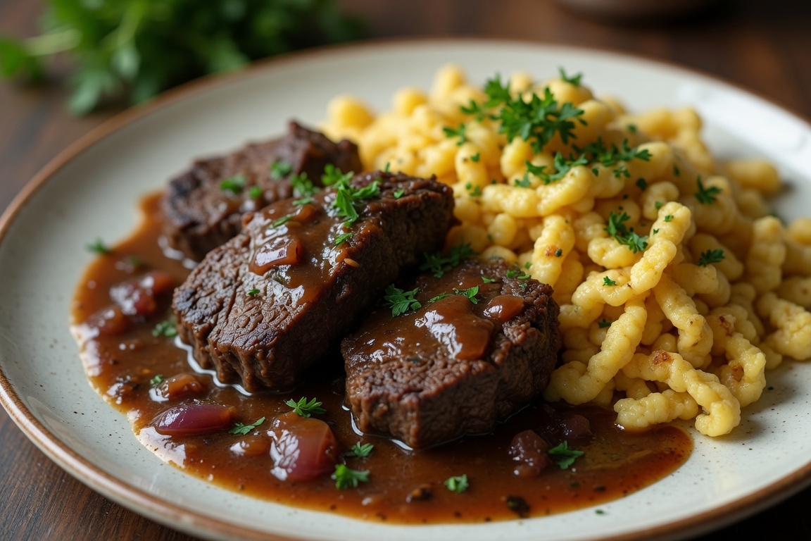 Sauerbraten mit Spätzle