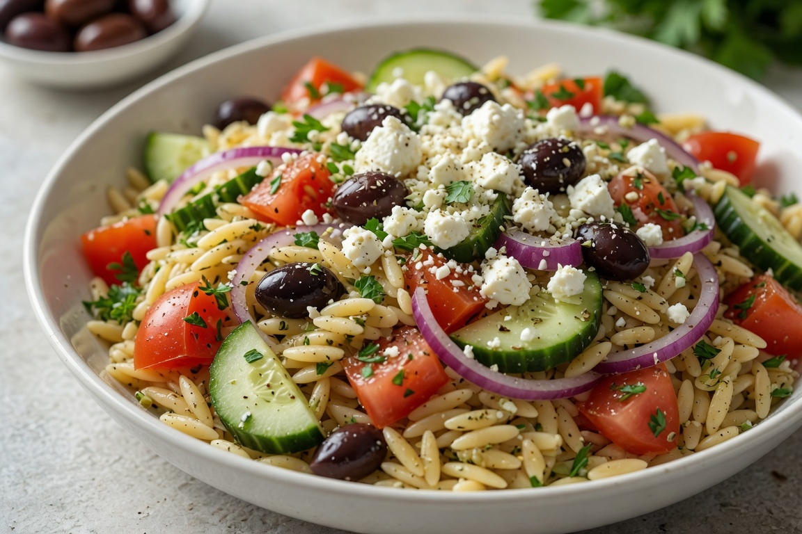 Griechischer Nudelsalat