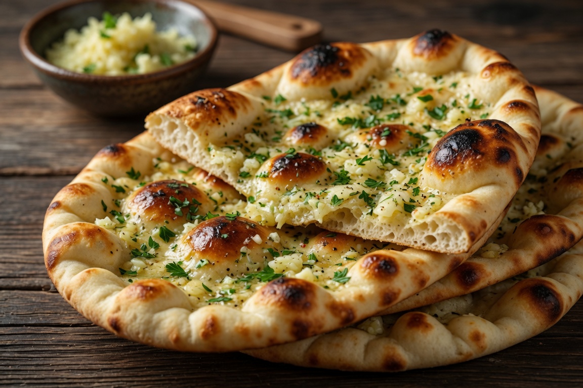 Naan-Brot mit Knoblauchbutter